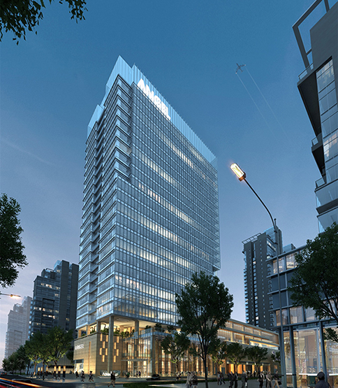 安吉尔大厦露天安装了4台电单车智能充电桩，附近上班族充电有福了