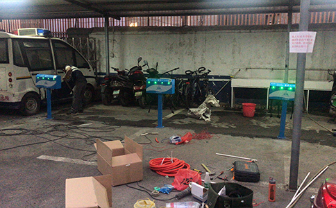 京东派出所电瓶车智能充电桩安装现场